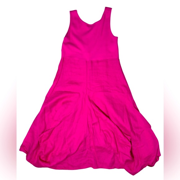 Neiman Marcus Hot Pink Linen Blend Sleeveless Fit & Flare Dress Size Small - Picture 6 of 8